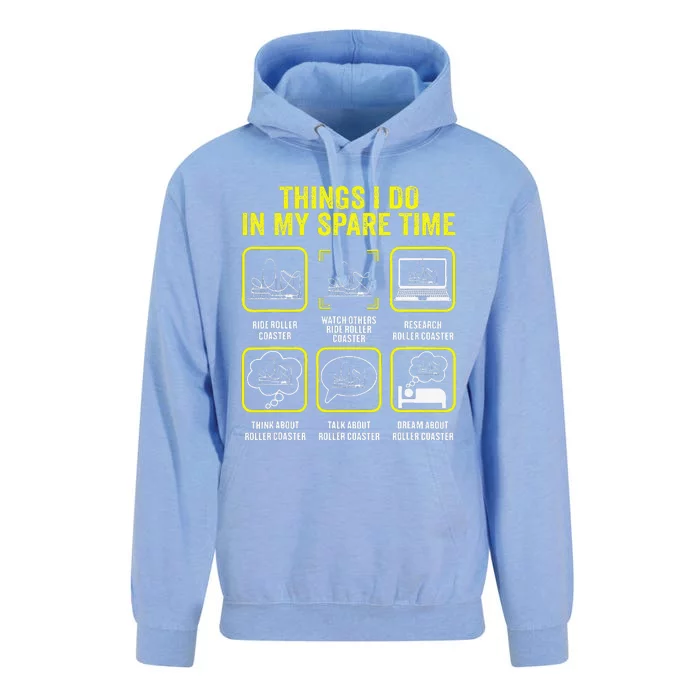 Roller Coaster Things I Do In My Spare Time Rollercoaster Unisex Surf Hoodie