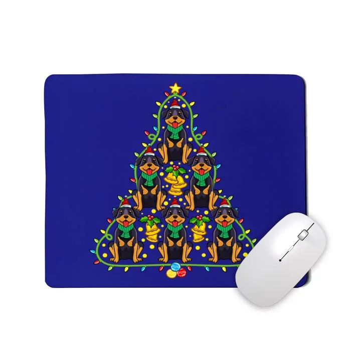 Rottweiler Christmas Tree Gift For Rottweiler Lover Mousepad