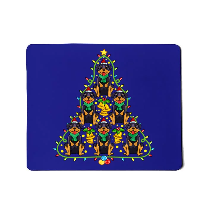 Rottweiler Christmas Tree Gift For Rottweiler Lover Mousepad