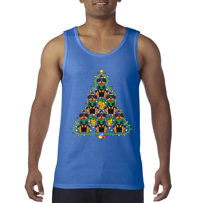 Rottweiler Christmas Tree Gift For Rottweiler Lover Tank Top