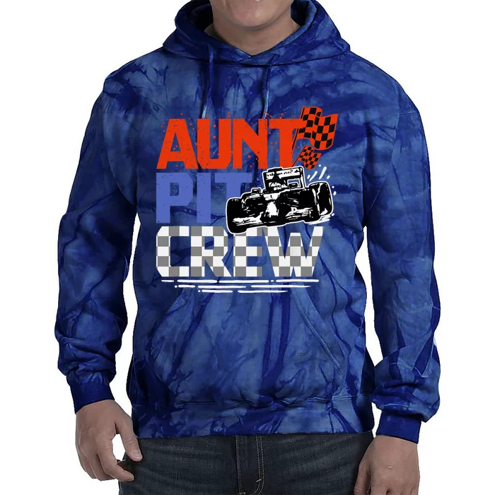 Race Car Themed Birthday Party Gift Aunt Pit Crew Costume Tie Dye Hoodie