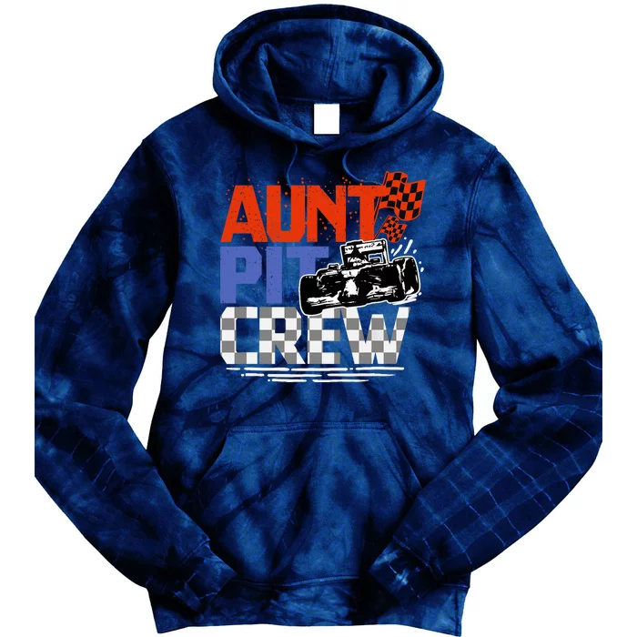 Race Car Themed Birthday Party Gift Aunt Pit Crew Costume Tie Dye Hoodie