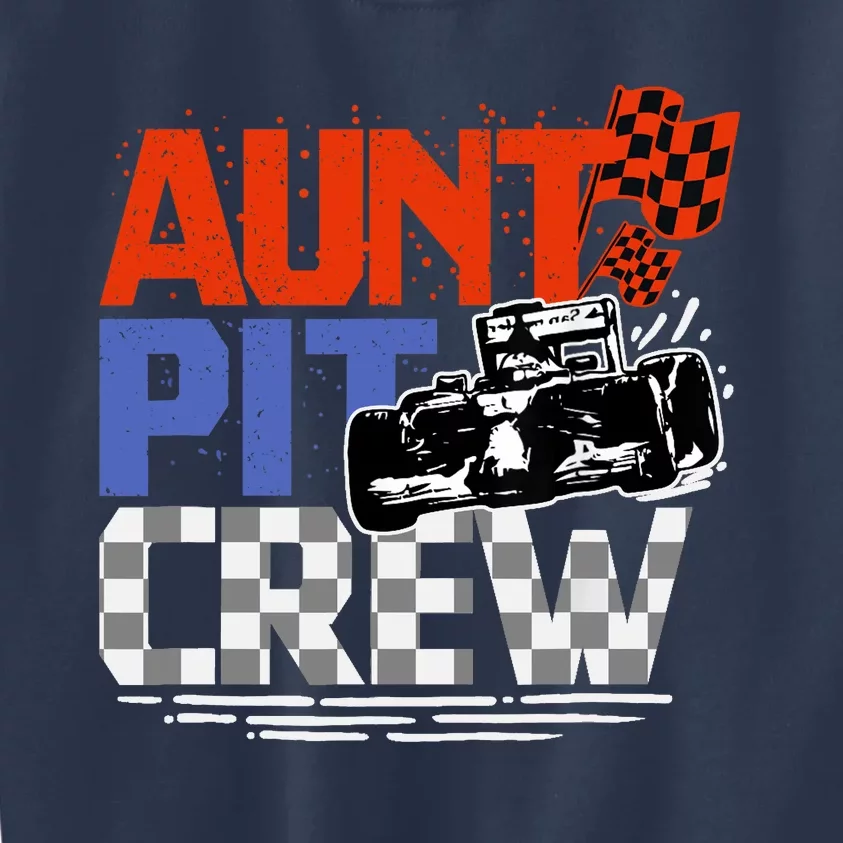 Race Car Themed Birthday Party Gift Aunt Pit Crew Costume Kids Sweatshirt