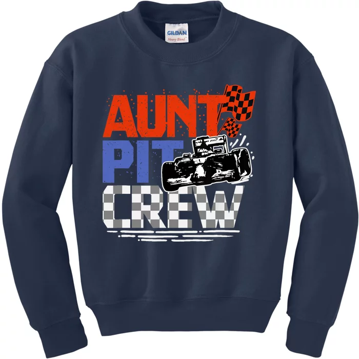 Race Car Themed Birthday Party Gift Aunt Pit Crew Costume Kids Sweatshirt