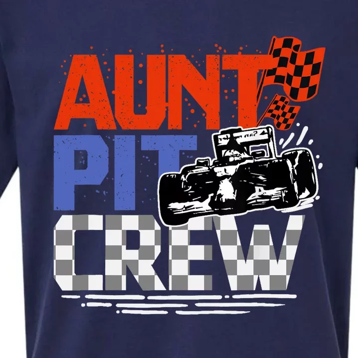 Race Car Themed Birthday Party Gift Aunt Pit Crew Costume Sueded Cloud Jersey T-Shirt