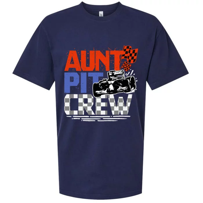 Race Car Themed Birthday Party Gift Aunt Pit Crew Costume Sueded Cloud Jersey T-Shirt