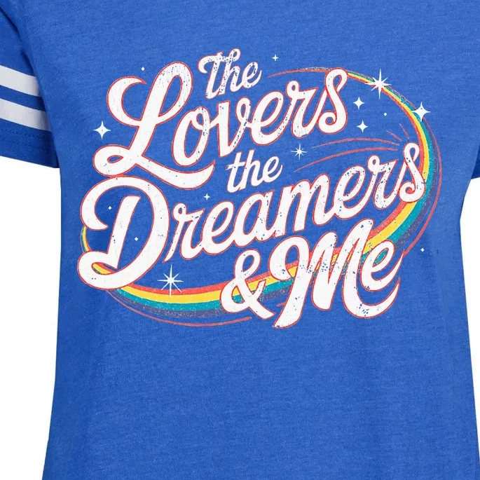 Rainbow Connection The Lovers The Dreamers Enza Ladies Jersey Football T-Shirt