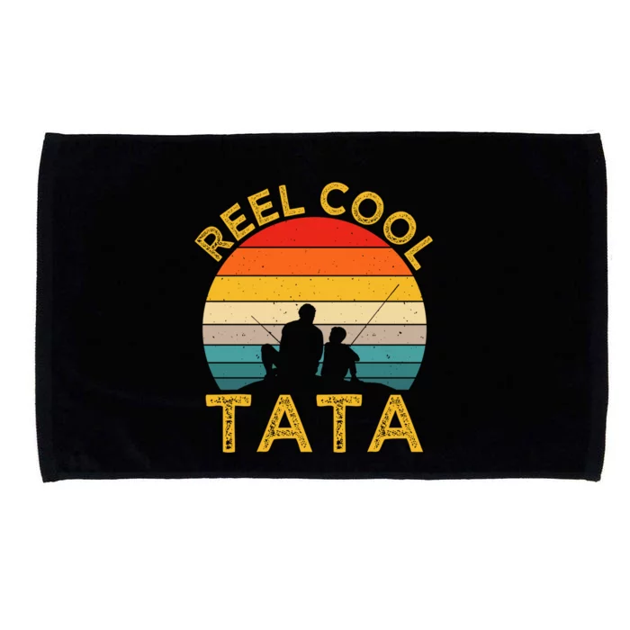 Reel Cool Tata Fishing Daddy Vintage Grandpa Fathers Day Gift Microfiber Hand Towel