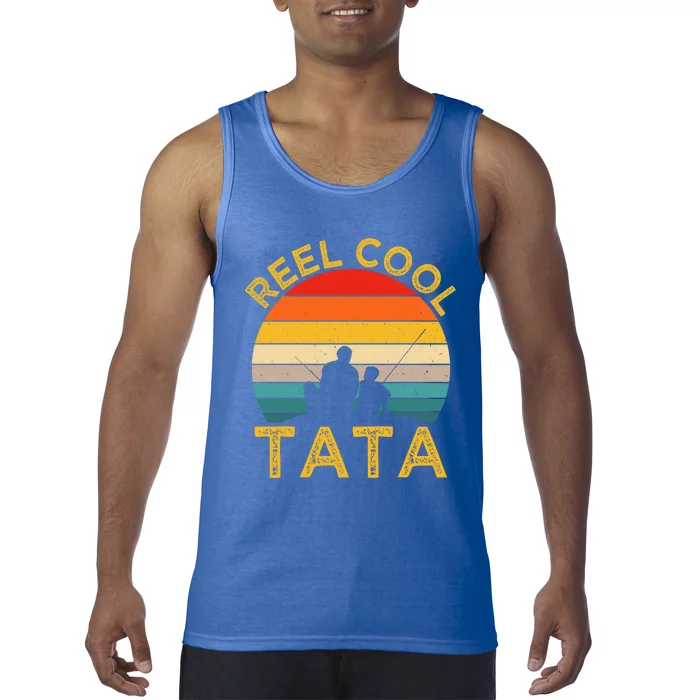 Reel Cool Tata Fishing Daddy Vintage Grandpa Fathers Day Gift Tank Top