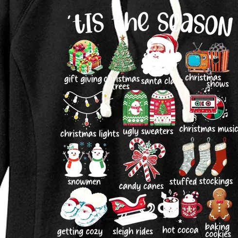 Retro Christmas Tis The Season Women's Fleece Hoodie