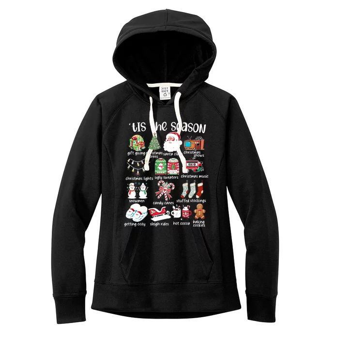 Retro Christmas Tis The Season Women's Fleece Hoodie