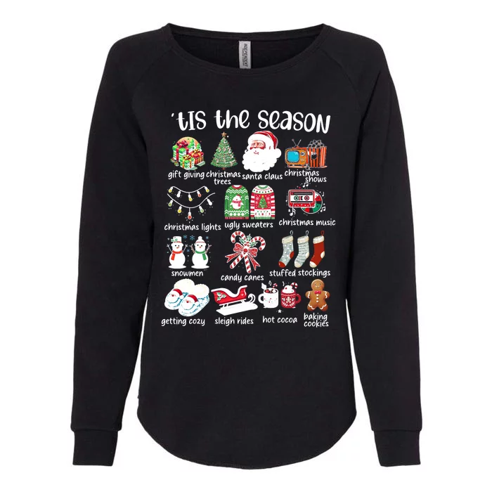 Retro Christmas Tis The Season Womens California Wash Sweatshirt