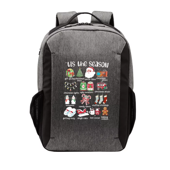 Retro Christmas Tis The Season Vector Backpack