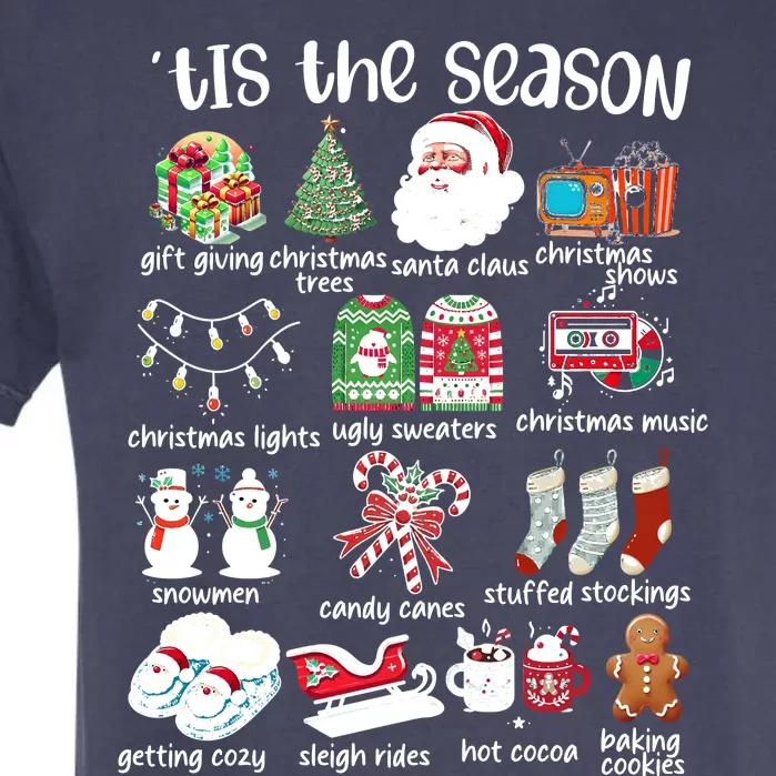 Retro Christmas Tis The Season Garment-Dyed Heavyweight T-Shirt