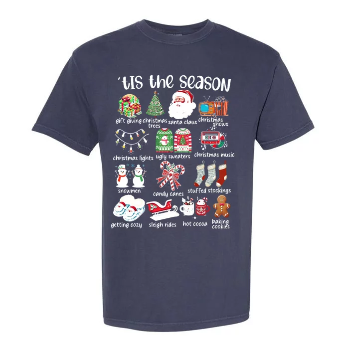 Retro Christmas Tis The Season Garment-Dyed Heavyweight T-Shirt