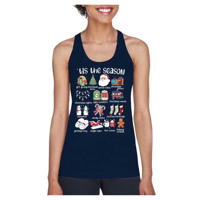 Retro Christmas Tis The Season Women's Racerback Tank