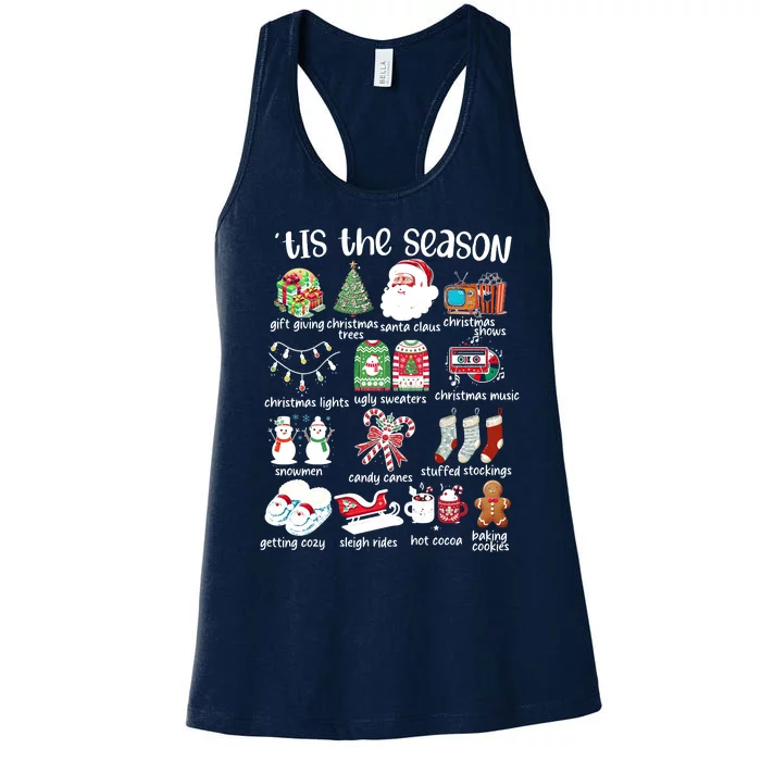 Retro Christmas Tis The Season Women's Racerback Tank