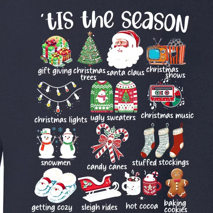 Retro Christmas Tis The Season Toddler Sweatshirt