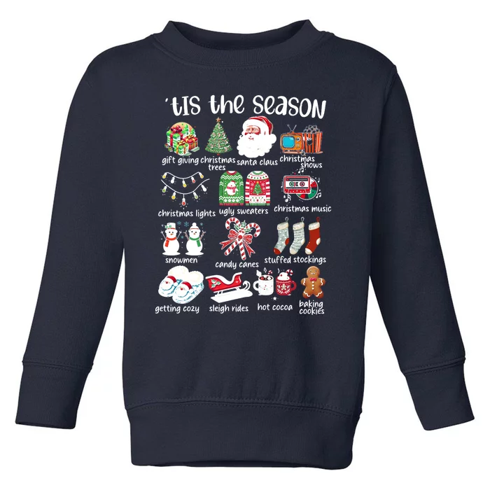 Retro Christmas Tis The Season Toddler Sweatshirt