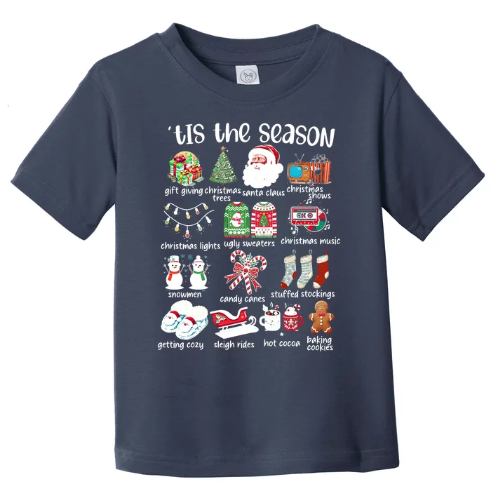 Retro Christmas Tis The Season Toddler T-Shirt