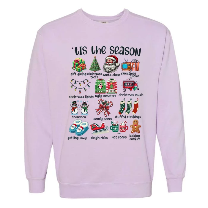 Retro Christmas Tis The Season Garment-Dyed Sweatshirt