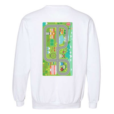 Race Car Track Funny Parent Trap Garment-Dyed Sweatshirt