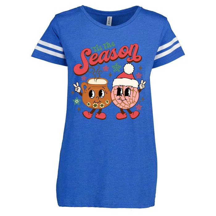 Retro Christmas Tis The Season Mexican Christmas Spanish Enza Ladies Jersey Football T-Shirt