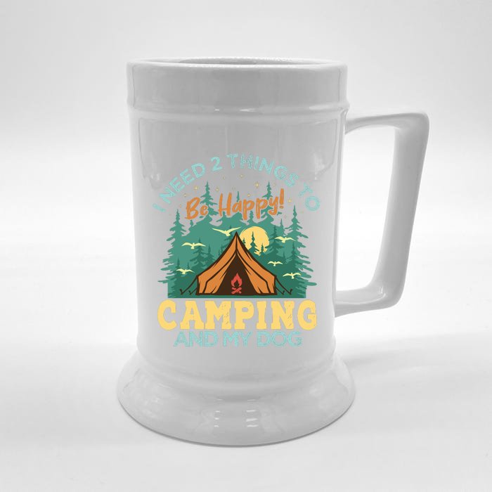 Retro Camping T Front & Back Beer Stein