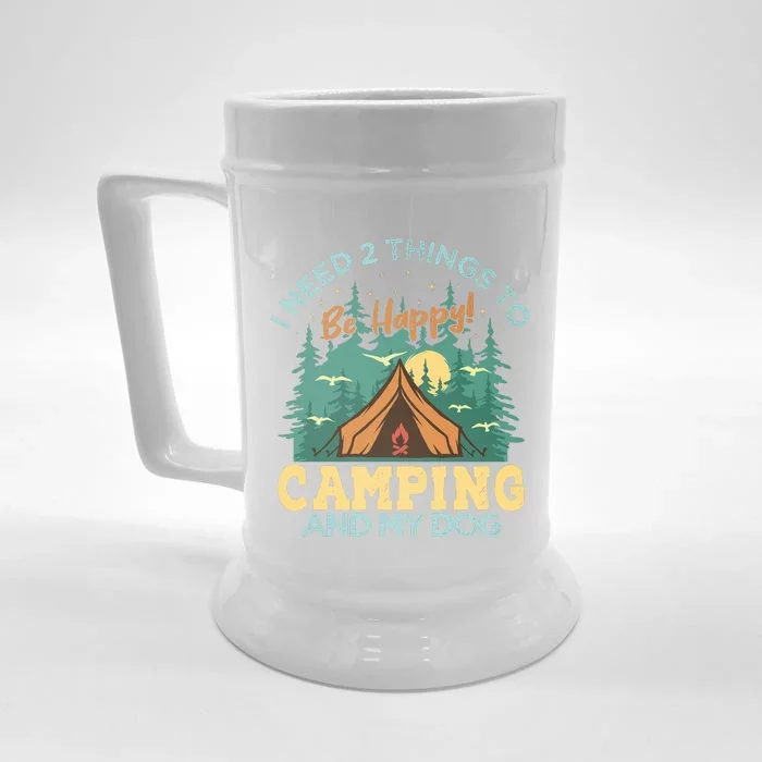 Retro Camping T Front & Back Beer Stein