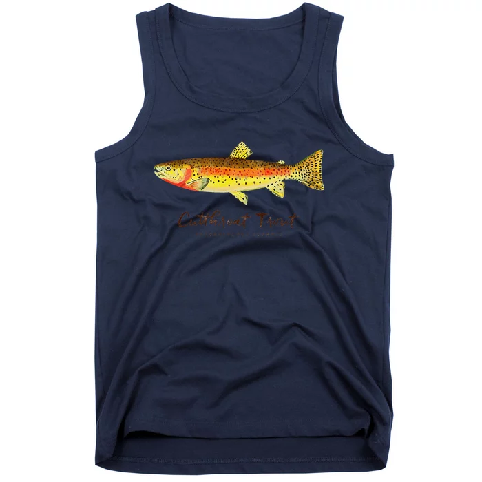 Retro Cutthroat Trout Vintage Fly Fishing Tank Top