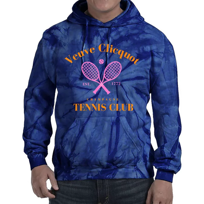 Retro Champagne Tennis Club Tie Dye Hoodie