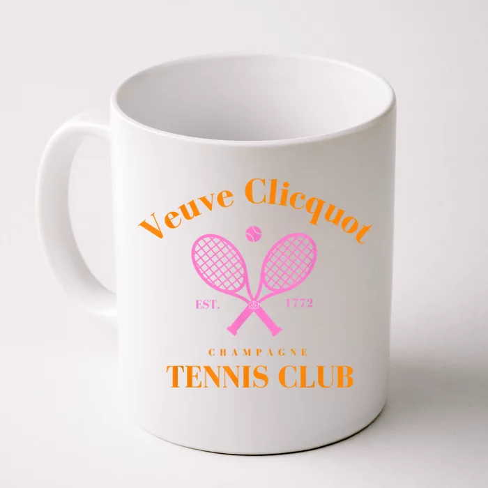 Retro Champagne Tennis Club Front & Back Coffee Mug