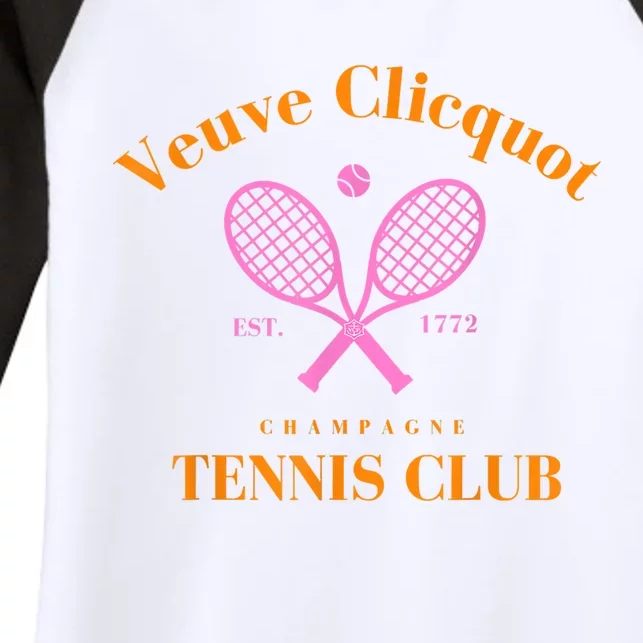 Retro Champagne Tennis Club Women's Tri-Blend 3/4-Sleeve Raglan Shirt