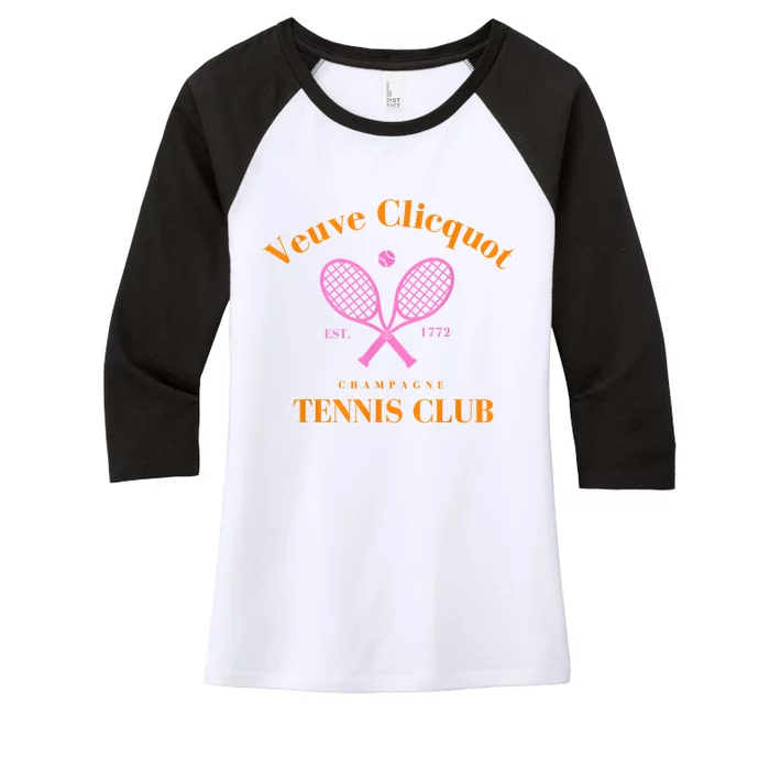 Retro Champagne Tennis Club Women's Tri-Blend 3/4-Sleeve Raglan Shirt