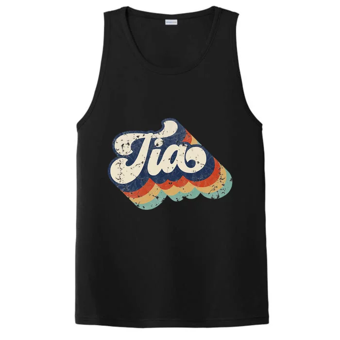 Retro Cute Tia For Auntie Best Tia Ever Aunt Performance Tank