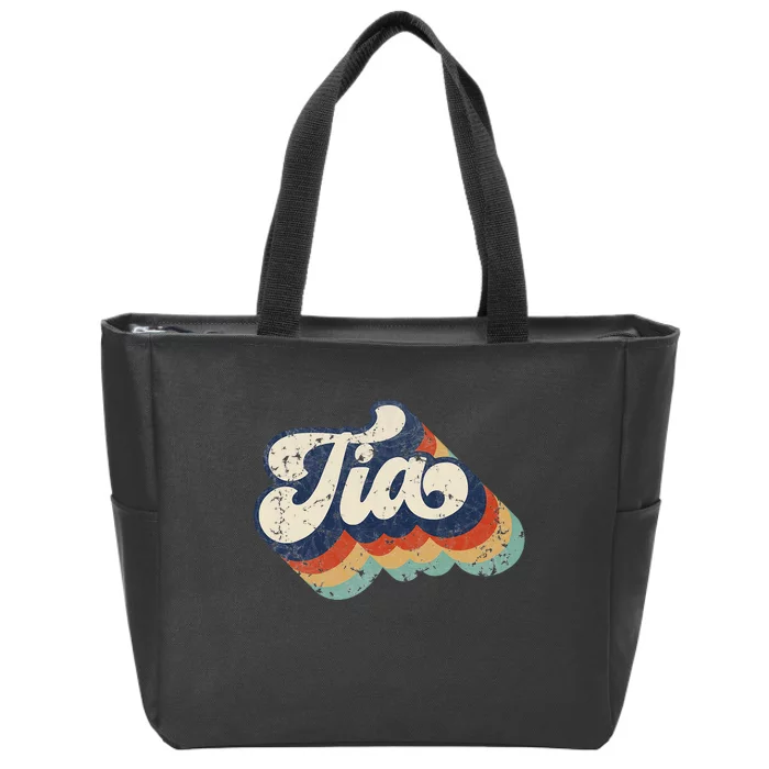 Retro Cute Tia For Auntie Best Tia Ever Aunt Zip Tote Bag