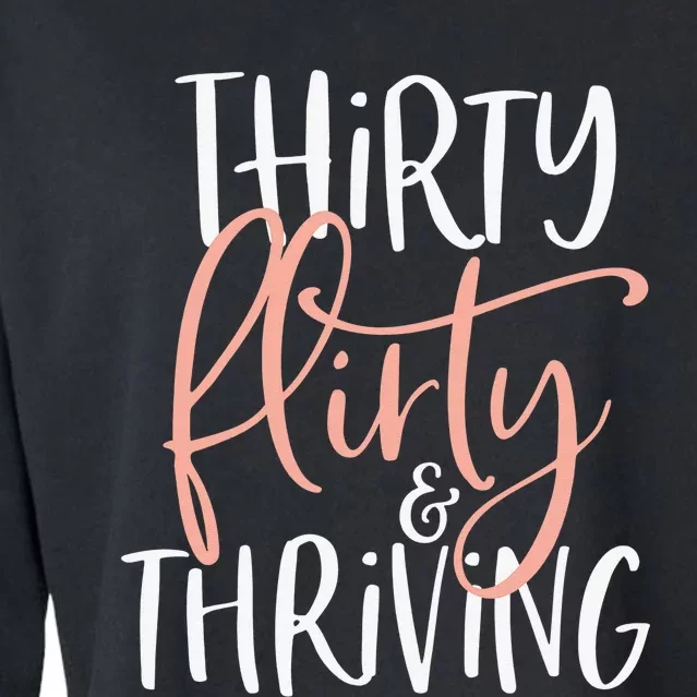 Retro Christmas Thirty Flirty And Thriving Retro Sweatshirt Cropped Pullover Crew