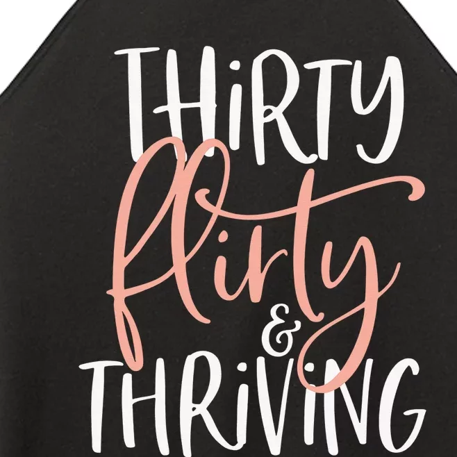 Retro Christmas Thirty Flirty And Thriving Retro Sweatshirt Women’s Perfect Tri Rocker Tank