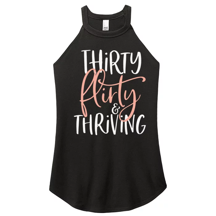 Retro Christmas Thirty Flirty And Thriving Retro Sweatshirt Women’s Perfect Tri Rocker Tank