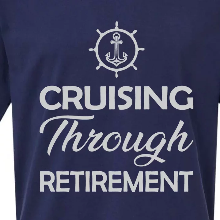 Retired Cruising Through Retirement Gift Sueded Cloud Jersey T-Shirt