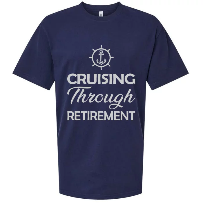 Retired Cruising Through Retirement Gift Sueded Cloud Jersey T-Shirt