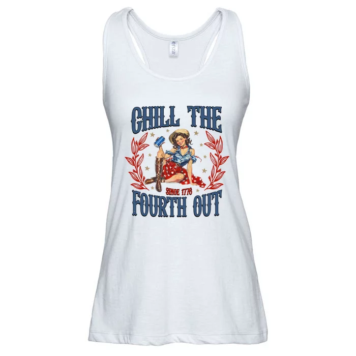 Retro Chill The Fourth Out Since 1776 Ladies Essential Flowy Tank