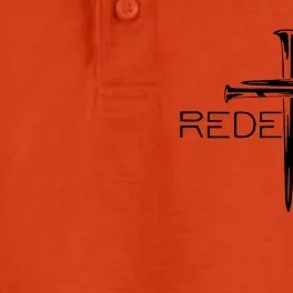 Redeemed Collection: The Ultimate Redeemer 3 Nails Cross Black On Black Dry Zone Grid Performance Polo