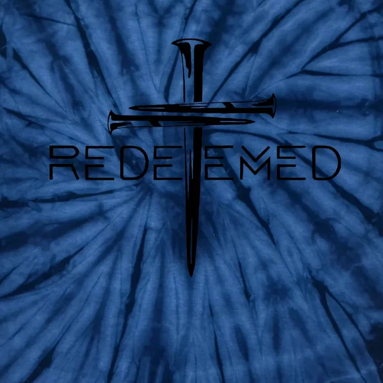 Redeemed Collection: The Ultimate Redeemer 3 Nails Cross Black On Black Tie-Dye T-Shirt