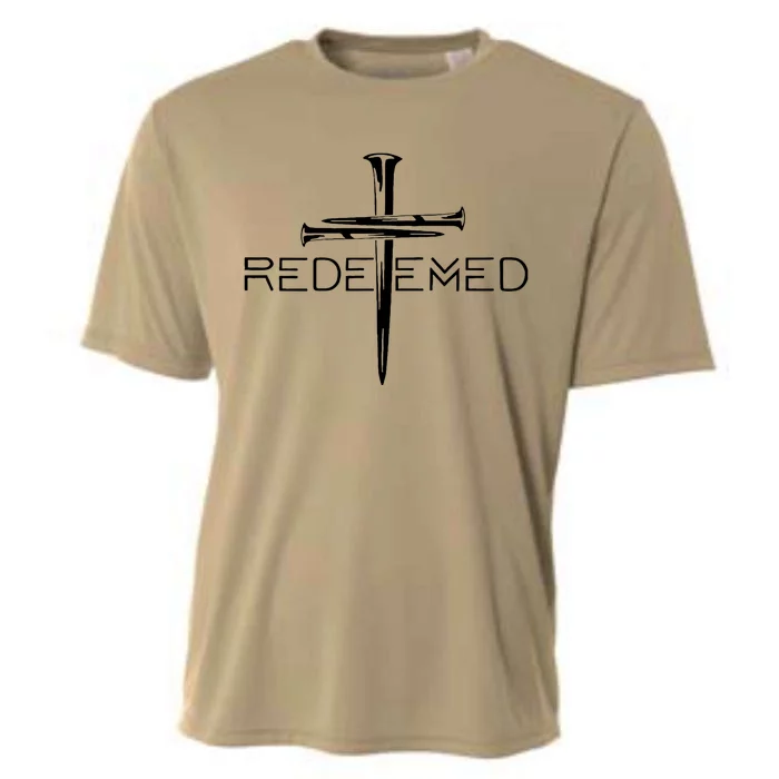 Redeemed Collection: The Ultimate Redeemer 3 Nails Cross Black On Black Cooling Performance Crew T-Shirt