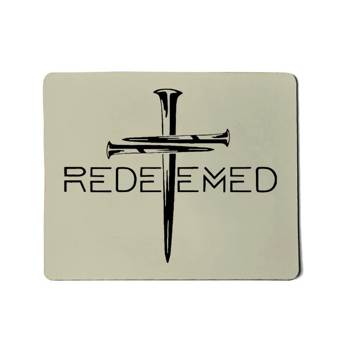 Redeemed Collection: The Ultimate Redeemer 3 Nails Cross Black On Black Mousepad