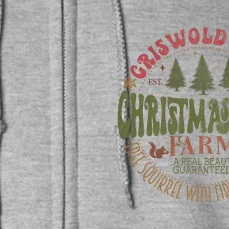 Griswold's Family Christmas, Retro Christmas Tree Farm Funny Holiday Vibes Full Zip Hoodie