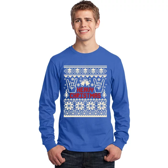 Rock Christmas Ugly Sweater Rocknroll Music Merry Christmas Gift Tall Long Sleeve T-Shirt