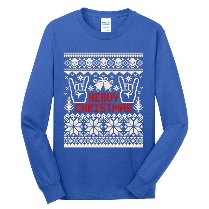 Rock Christmas Ugly Sweater Rocknroll Music Merry Christmas Gift Tall Long Sleeve T-Shirt