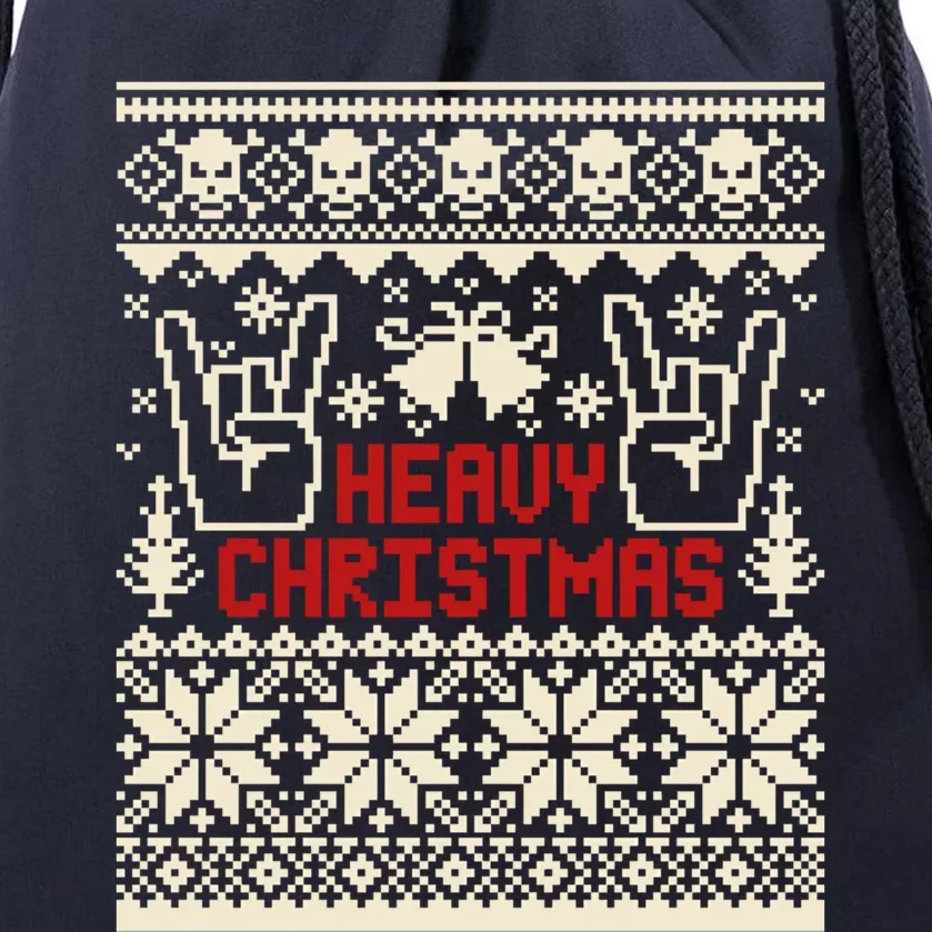 Rock Christmas Ugly Sweater Rocknroll Music Merry Christmas Gift Drawstring Bag